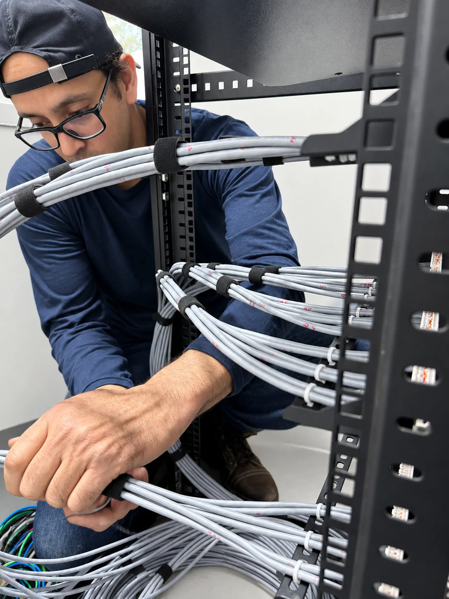 Etapa 11 · Organização interna e identificação do rack.
